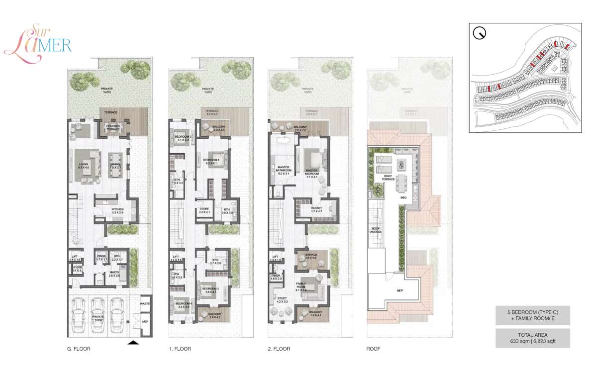 5 Bedroom Type C, Size 6823 sq.ft - Sur La Mer 1